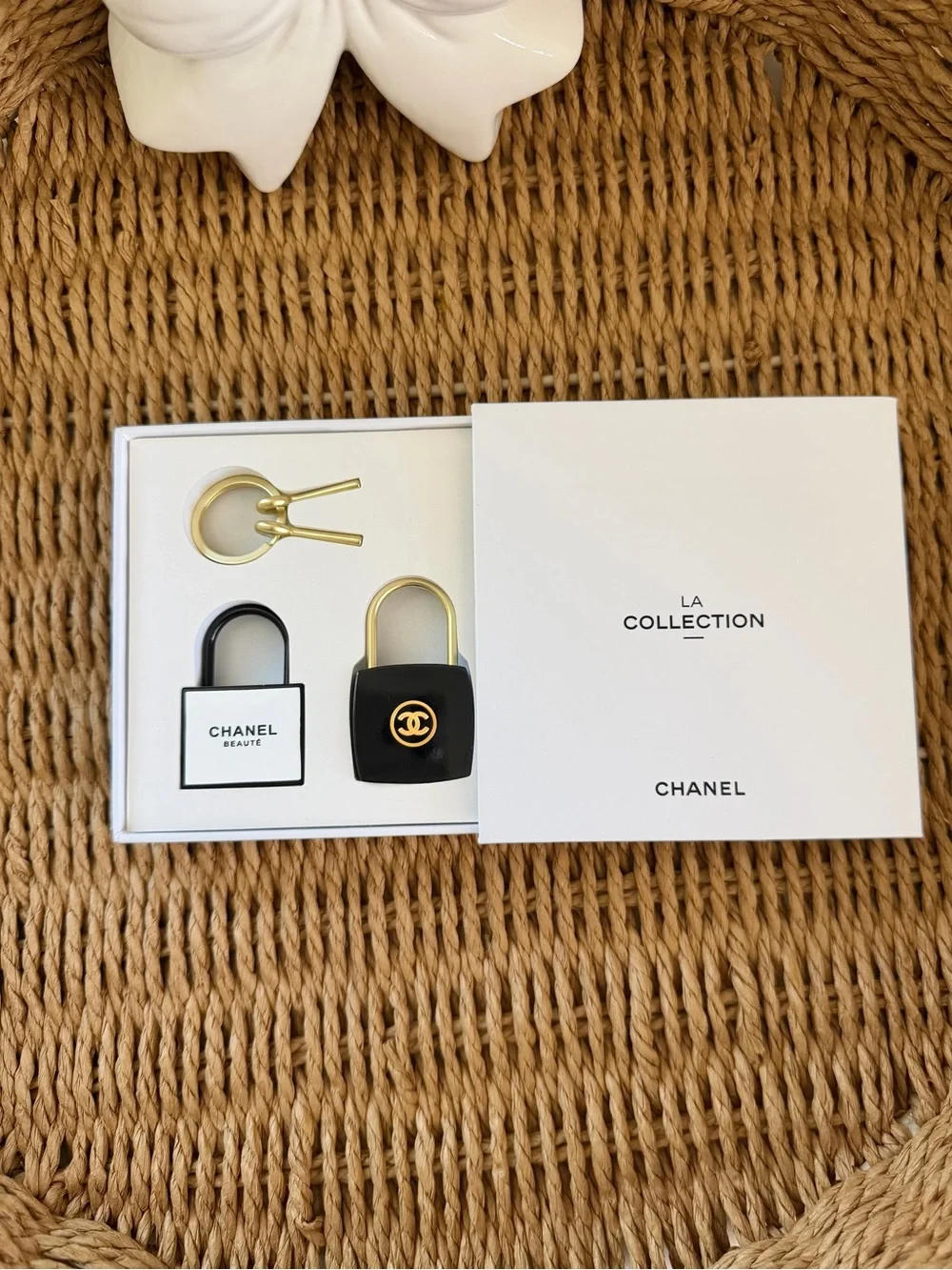 CHANEL Black & Gold Padlock  Set